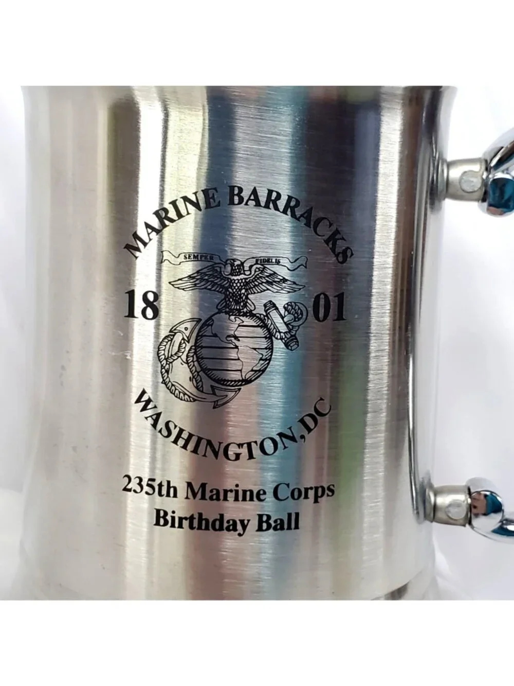 Marine Barracks Washington DC 235th USMC Birthday Ball Stainless Steel Tankard